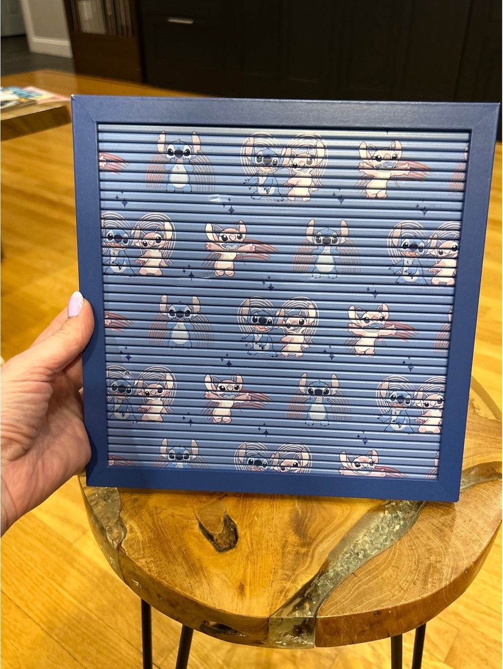 Disney Stitch Pattern Blue Letter Display Frame